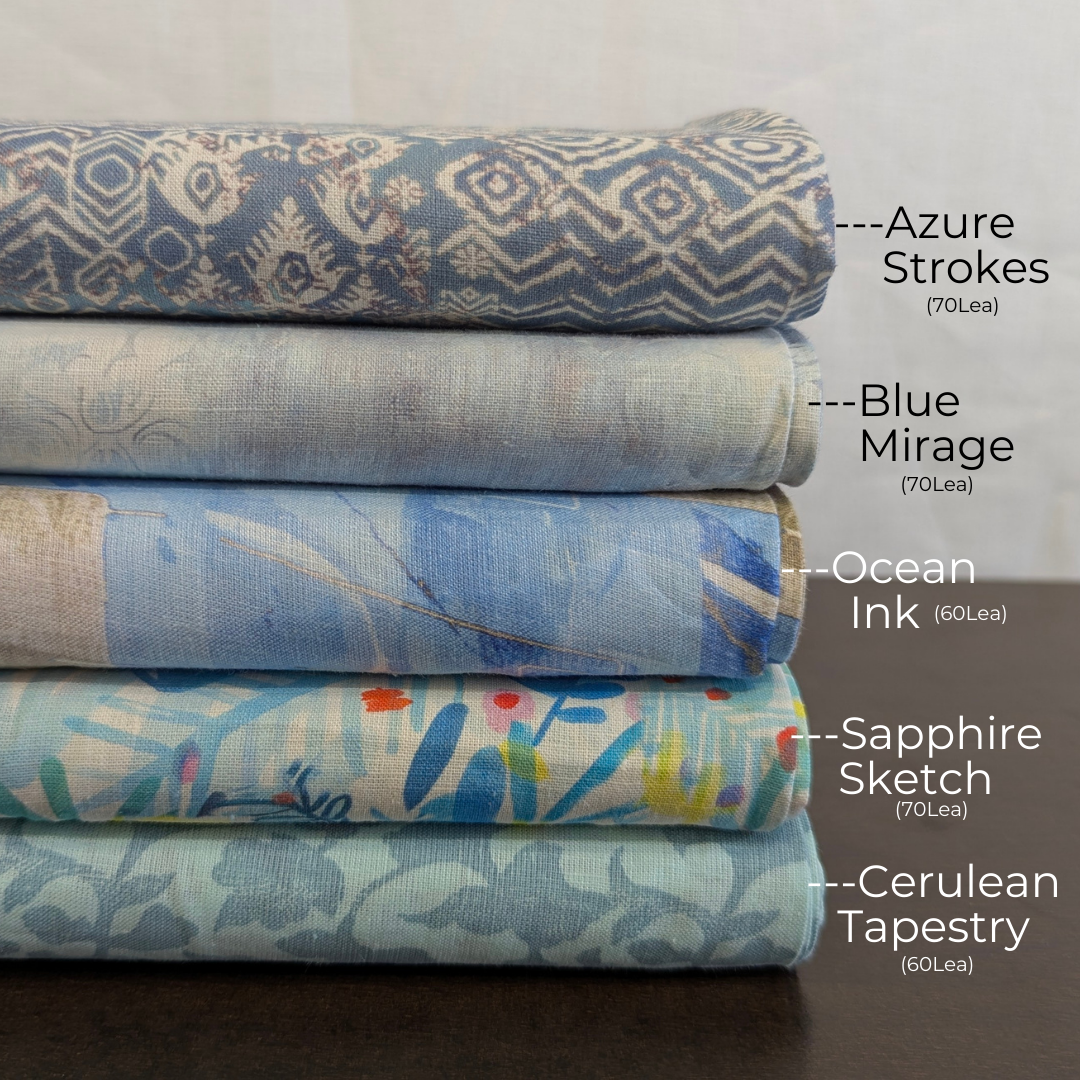 Pure Linen Printed Fabrics by OrganoLinen