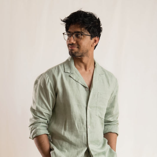CRUZ Men's Linen Pajama Set – Long-Sleeve Top & Shorts