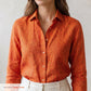 Women's Red Linen Shirt – Ember by OrganoLinen