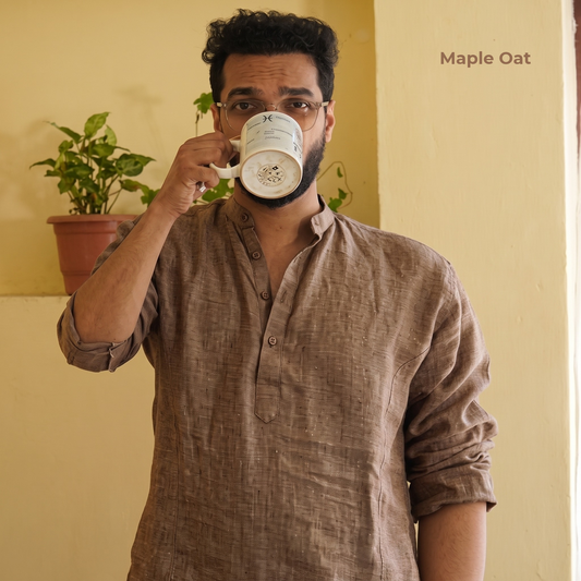 RAMY-MLS Men's Kurta Linen Shirt – Long Sleeve, Custom Fit