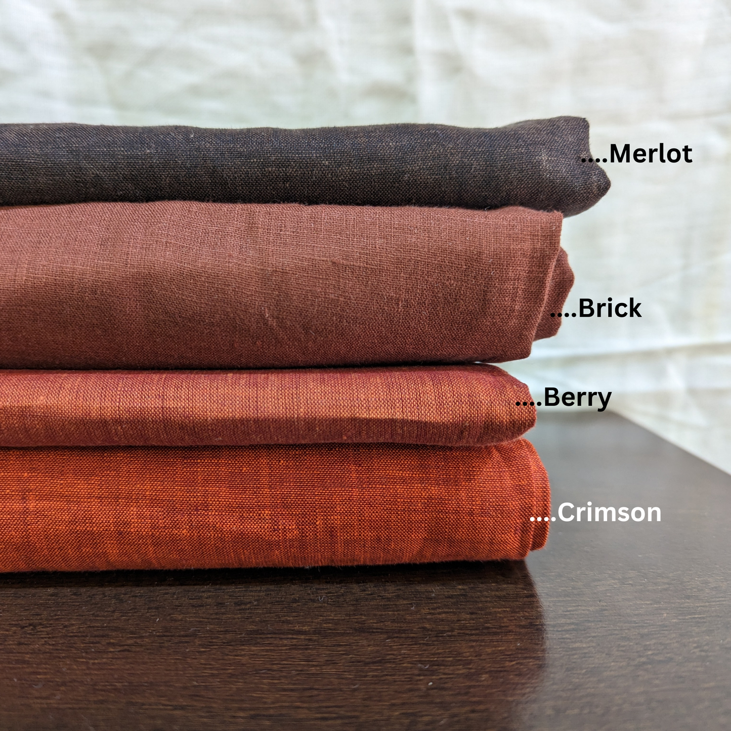 Red: Versatile Pure Linen Fabric, Used for Shirts, Dresses, Tops, Bedding, CORDs - OrganoLinen