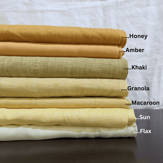 Yellow: Shirting, Pure Linen Fabric, Used for Shirts, Dresses, Tops, Bedding - OrganoLinen