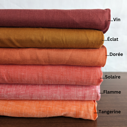 Warm Color Palette, Pure Linen Fabric, Used for Shirts, Dresses, Tops