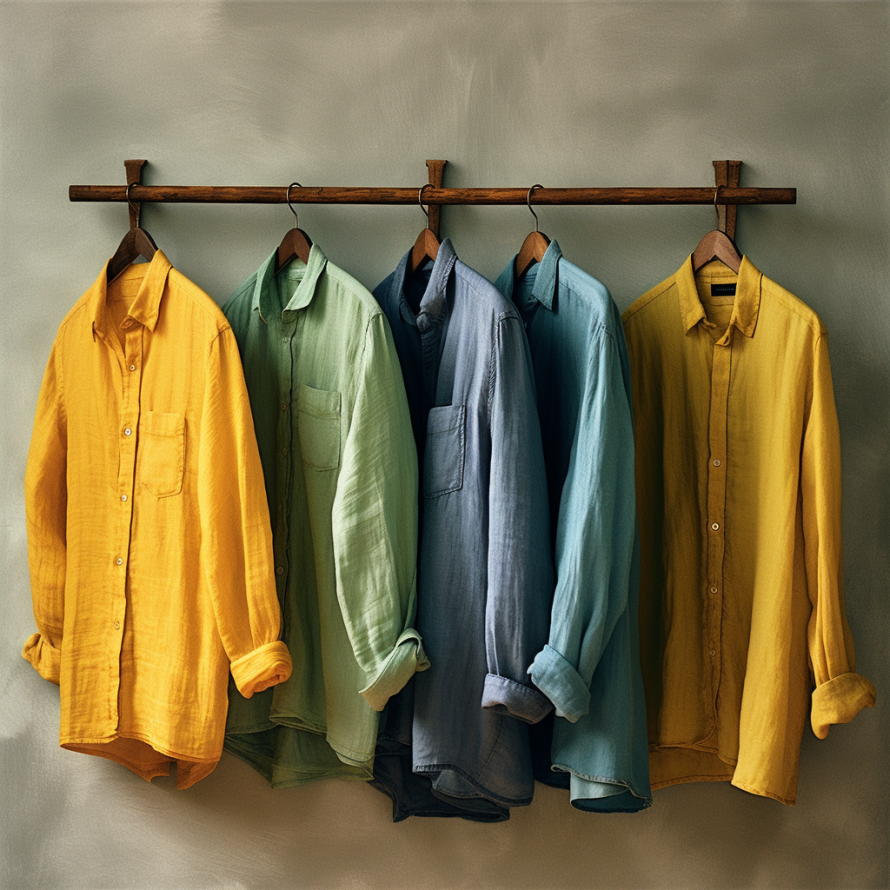 Classic Linen Shirt for Men - Vintage Colors - OrganoLinen