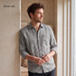 Men's Linen Shirt in Silver Ash – Myst by OrganoLinen