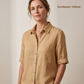 Women's Linen Shirt in Sunbeam Yellow – Sunny by OrganoLinen