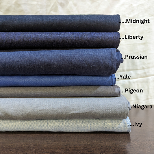 Blue Suiting: Pure Linen Fabric, Used for Suits, Trousers, Tableware, Upholstery - OrganoLinen