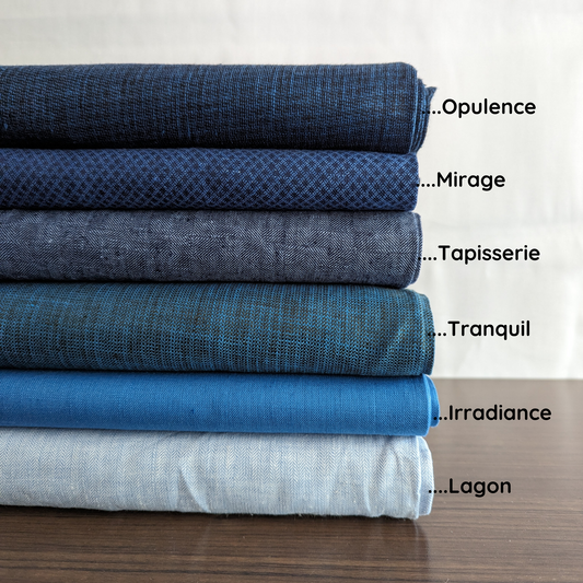 Ocean Color Palette, Pure Linen Fabric, Used for Suits, Pants, Trousers, Tableware, Upholstery