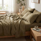 REVERIE Linen Bed Set – Duvet Cover, Fitted & Flat Sheet, 2 Pillowcases