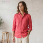 Women's Linen Shirt in Desert Rose 1 – Ember by OrganoLinen