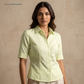 Women's Linen Shirt in Antique Parchment – Sunny by OrganoLinen