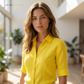 Women's Linen Shirt in Citrine Ray – Sunny by OrganoLinen