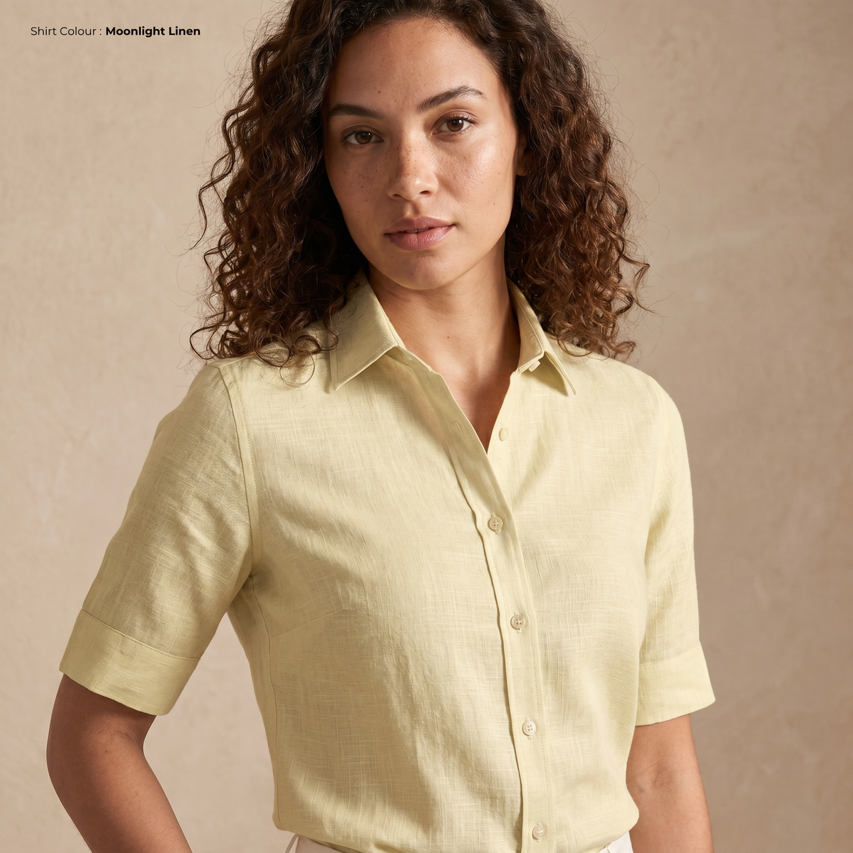 Women's Linen Shirt in Moonlight Linen – Sunny by OrganoLinen