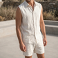 Men's Pure Linen Set in White Motera – Haven by OrganoLinen