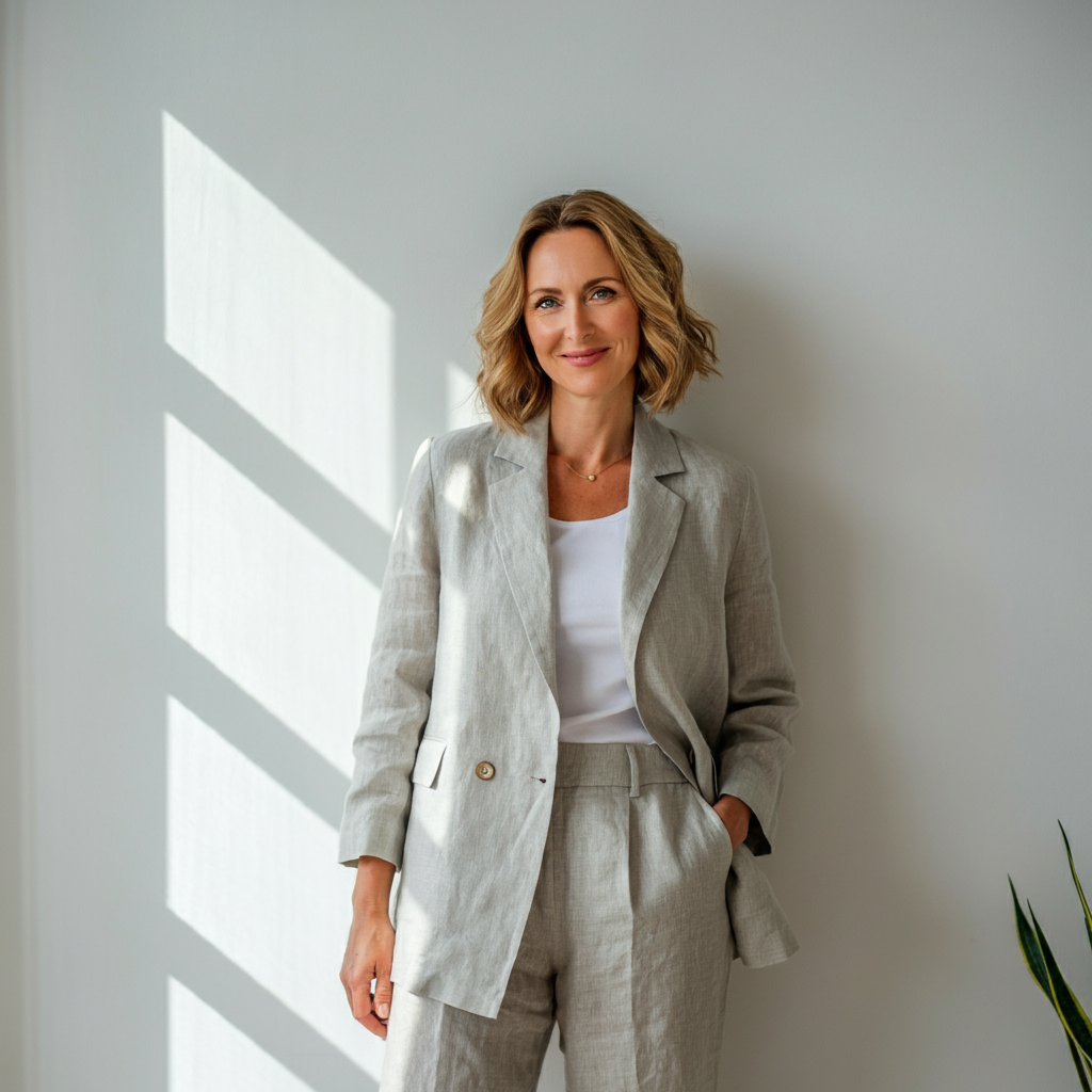 SNOW White Linen Pantsuit – Women's Lined 2-Piece Suit