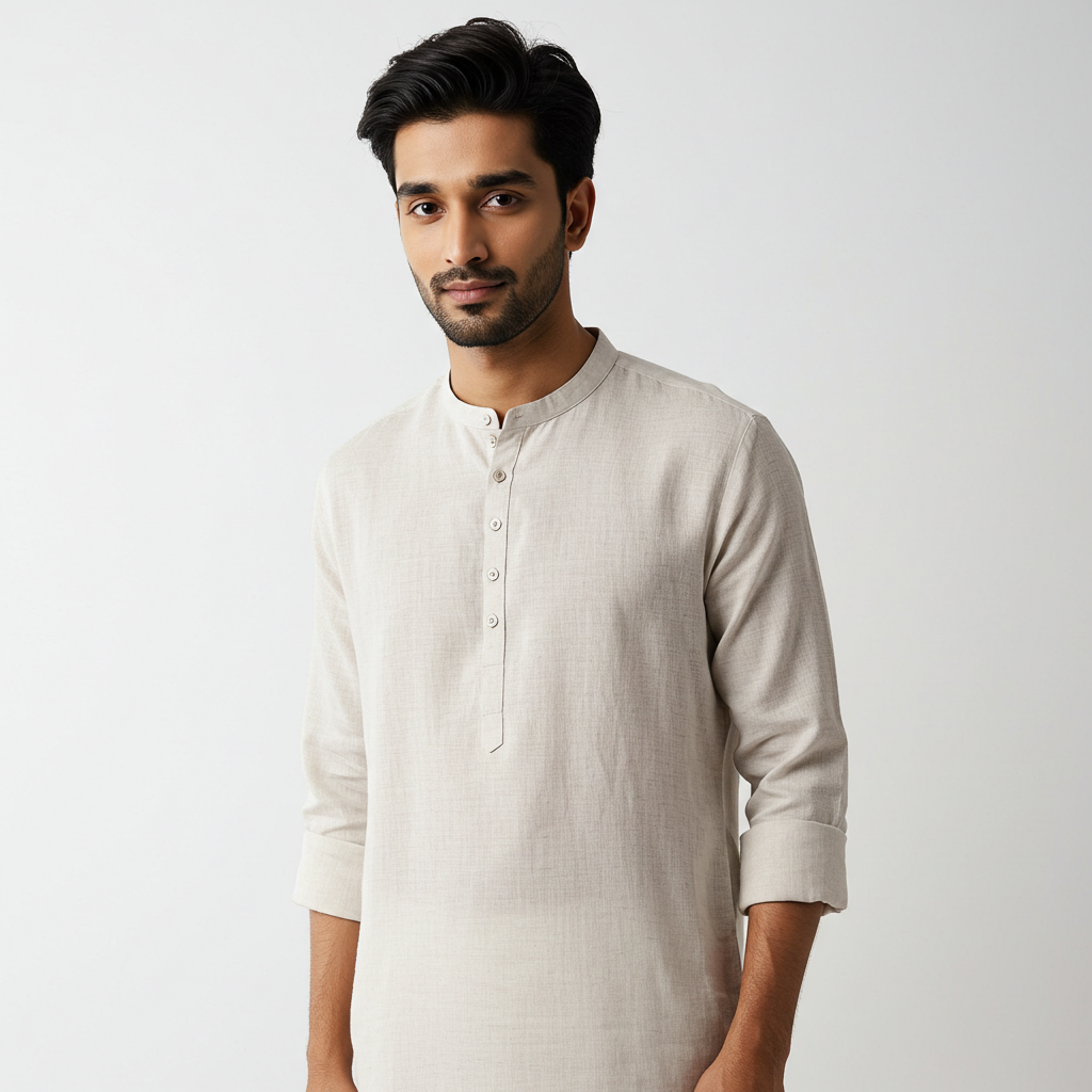 Men's Long Linen Kurta – Aidan by OrganoLinen