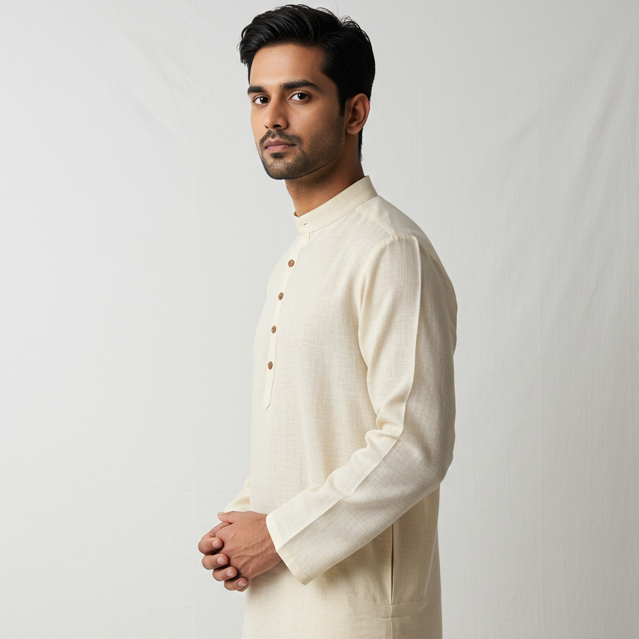 Men's Long Linen Kurta – Aidan by OrganoLinen