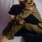 ARIA women's linen pajama set in Olive Earth, long-sleeve top and pants