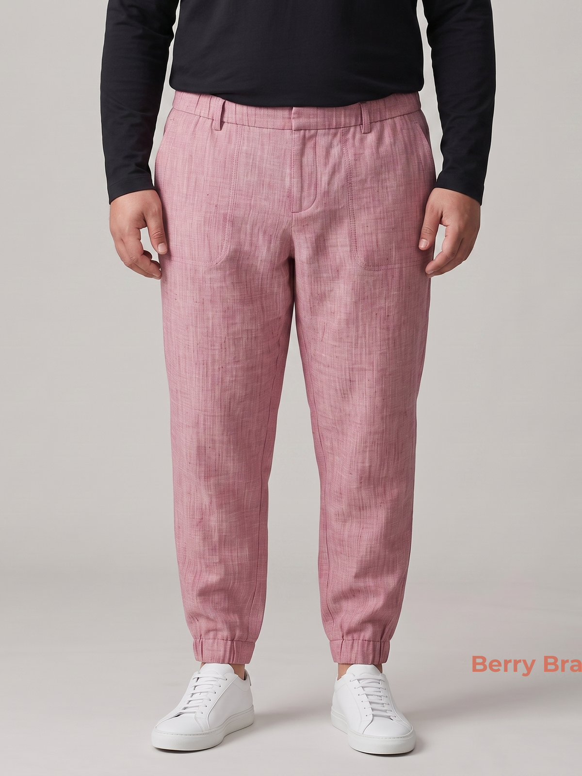 Men's Plus Size Pure Linen Jogger Pants in Berry Bramble – Arlo by OrganoLinen