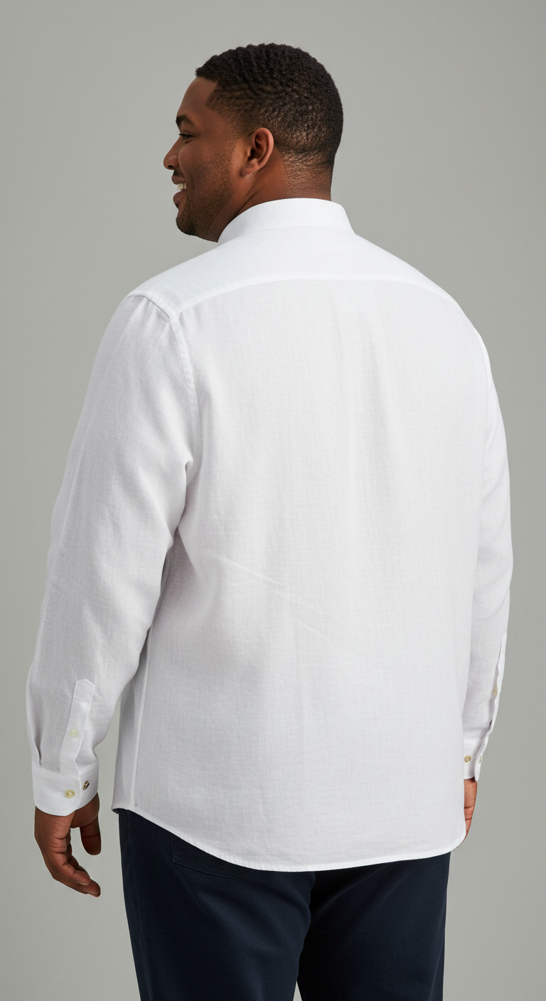 Men's Plus Size White Linen Shirt – Cloud by OrganoLinen