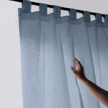 VEIL – Custom Linen Window Curtain | Mid Drop Panel with Loops or Ties
