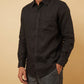 Premium Black Linen Button-Up Shirt for Men – Concord by OrganoLinen