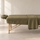 DREAM linen massage table sheet set in Olive Earth