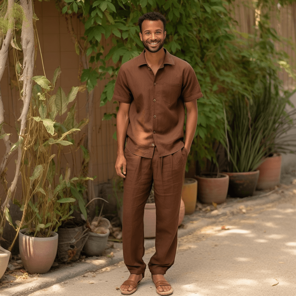 Linen Cord Set outfit for men – Eclipse by OrganoLinen
