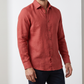 Men's Linen Shirt in Scarlet Saffron – Ember by OrganoLinen
