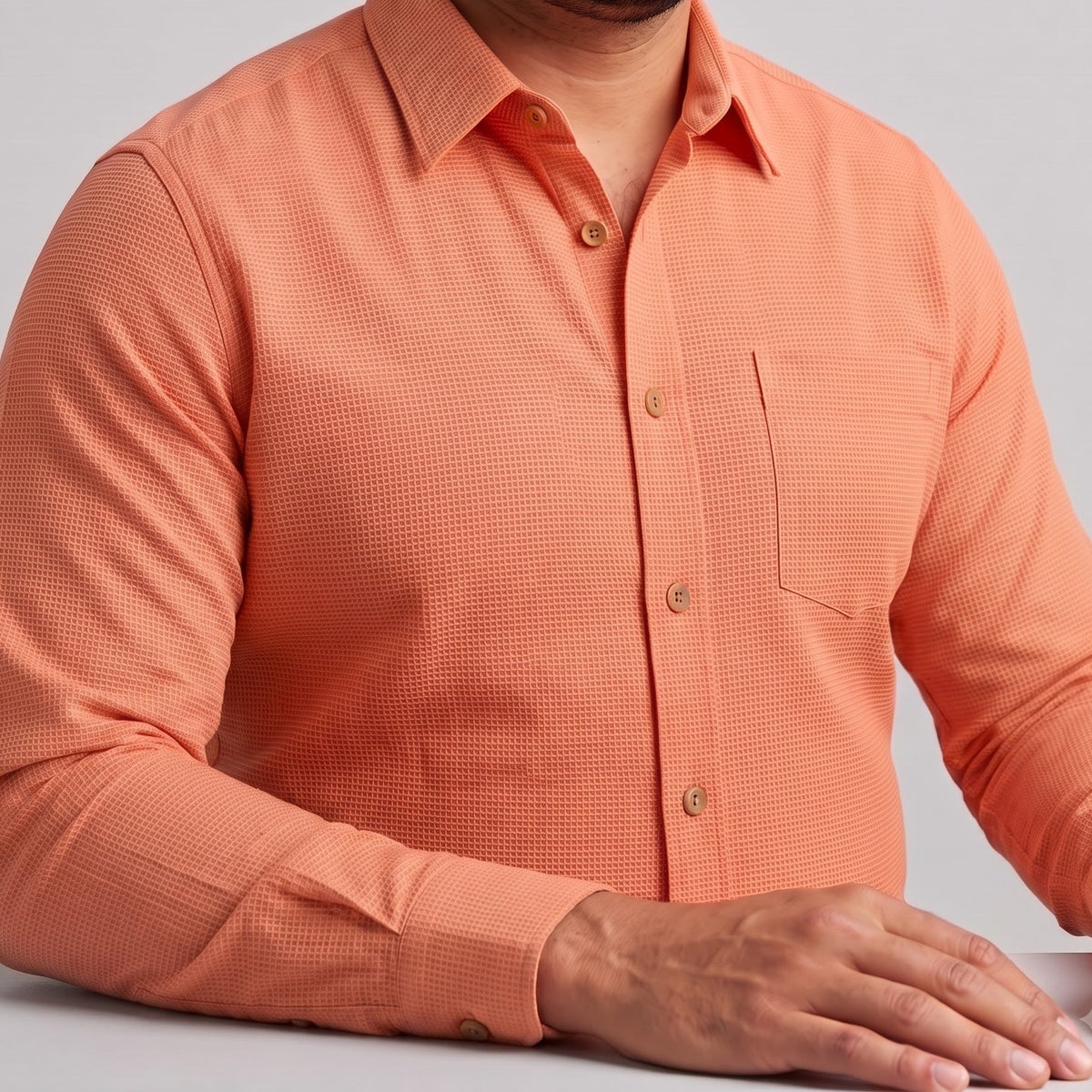 Men's Plus Size Linen Shirt in Apricot Haze – Ember by OrganoLinen