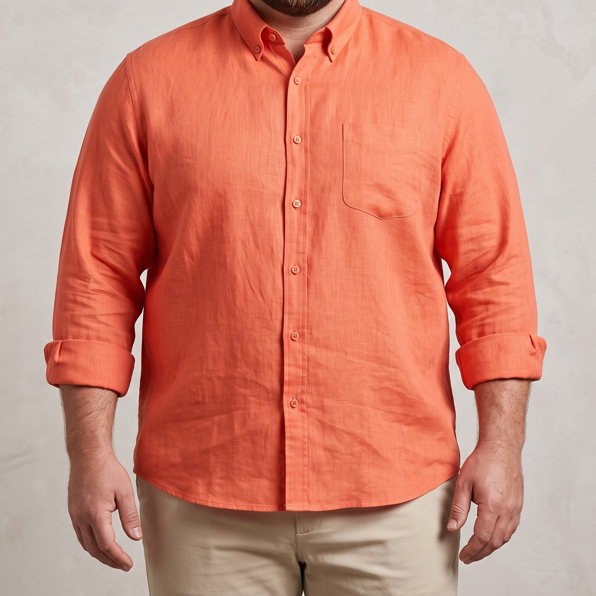 Men's Plus Size Linen Shirt in Desert Rose 1 – Ember by OrganoLinen