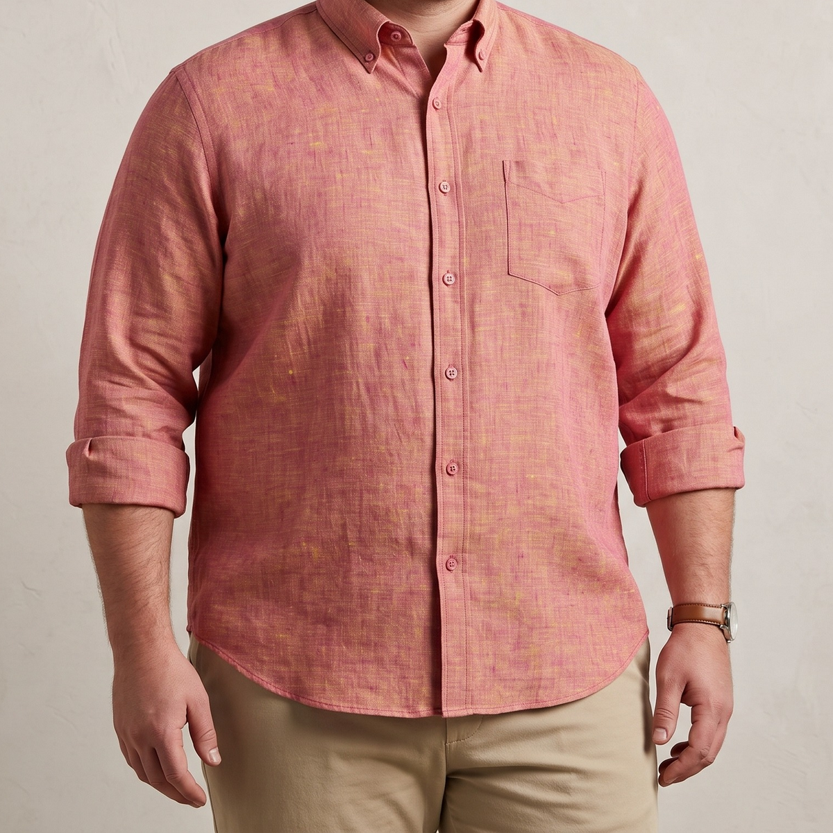 Men's Plus Size Linen Shirt in Dusty Canyon – Ember by OrganoLinen