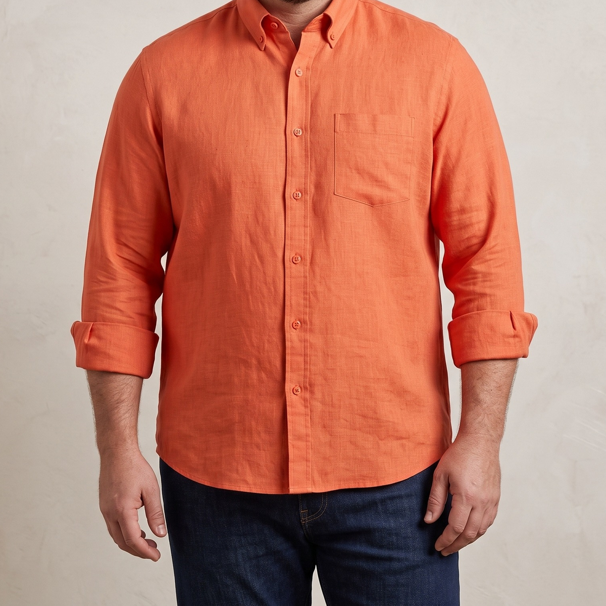 Men's Plus Size Linen Shirt in Poppy Fields – Ember by OrganoLinen