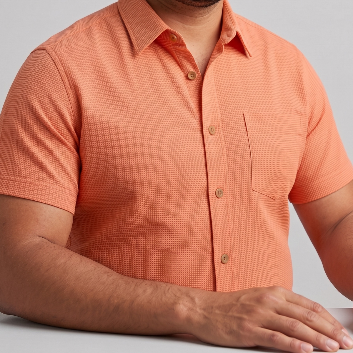 Men's Plus Size Linen Shirt in Apricot Haze – Ember by OrganoLinen
