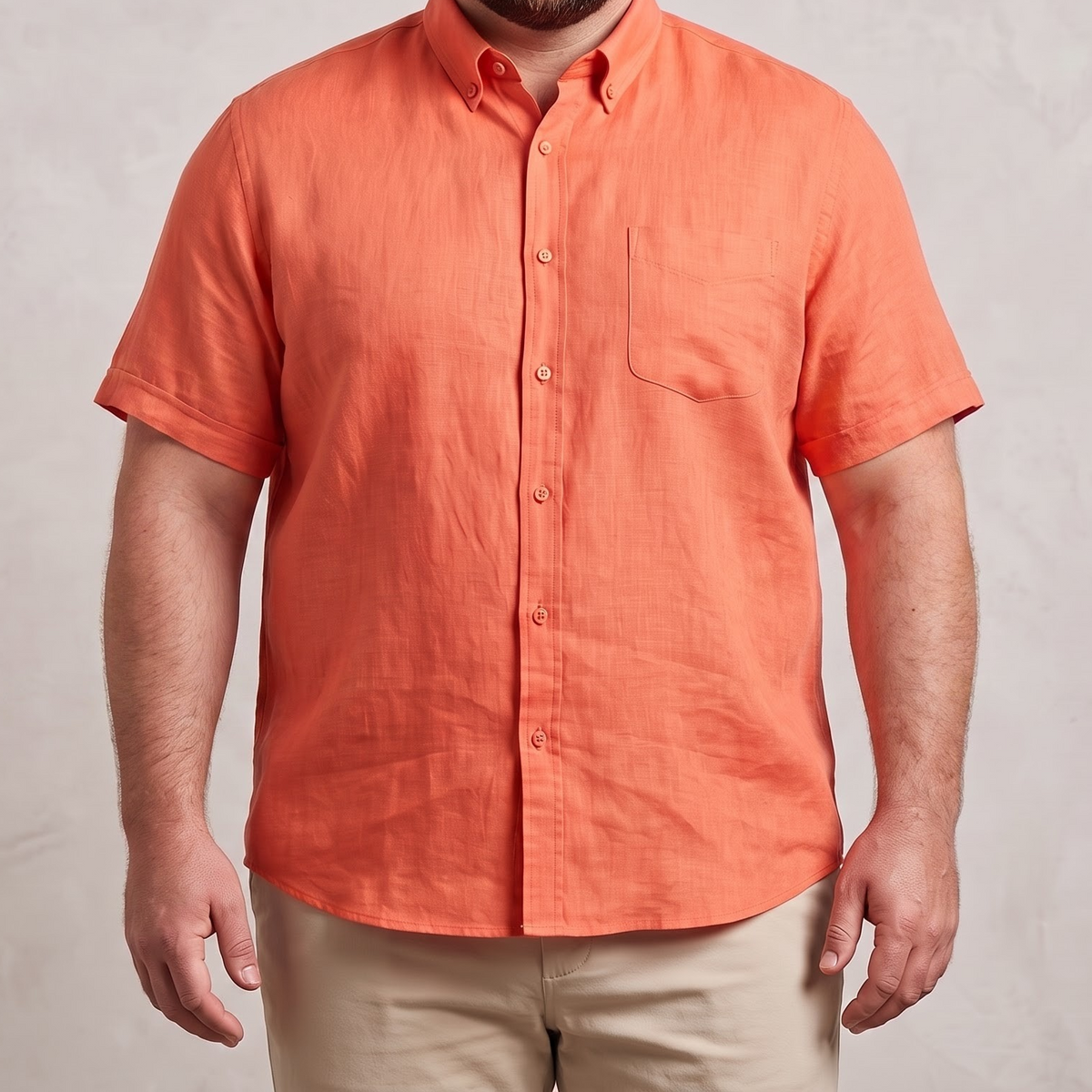 Men's Plus Size Linen Shirt in Desert Rose 1 – Ember by OrganoLinen