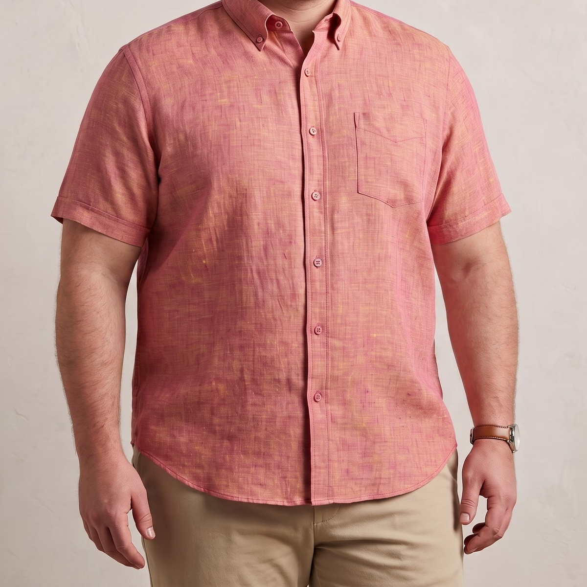 Men's Plus Size Linen Shirt in Dusty Canyon – Ember by OrganoLinen