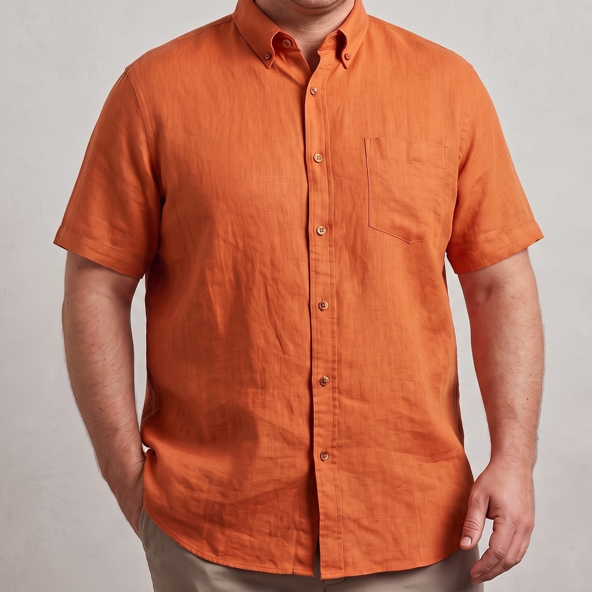 Men's Plus Size Linen Shirt in Garnet Glaze – Ember by OrganoLinen