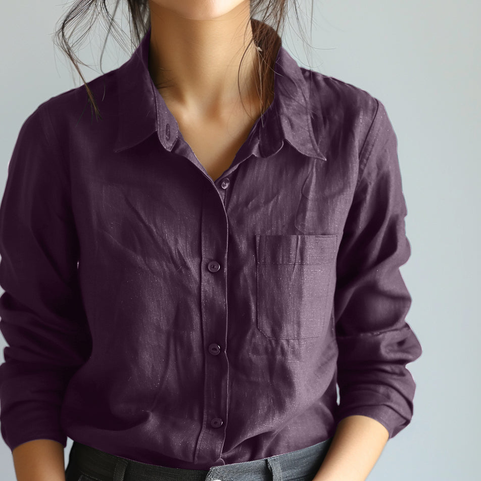 Women's Red Linen Shirt – Ember by OrganoLinen