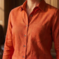Women's Linen Shirt in Burned Ochre – Ember by OrganoLinen