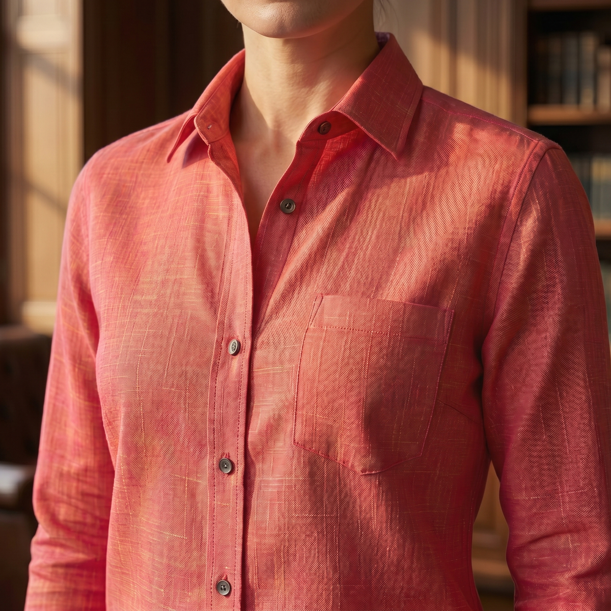 Women's Linen Shirt in Dusty Canyon – Ember by OrganoLinen