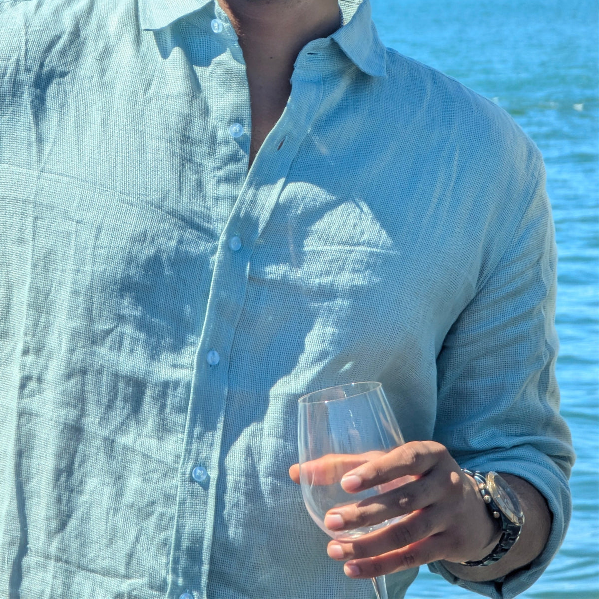 Men's Textured Linen Shirt – Feather by OrganoLinen