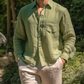 Men's Green Linen Shirt – Forest by OrganoLinen
