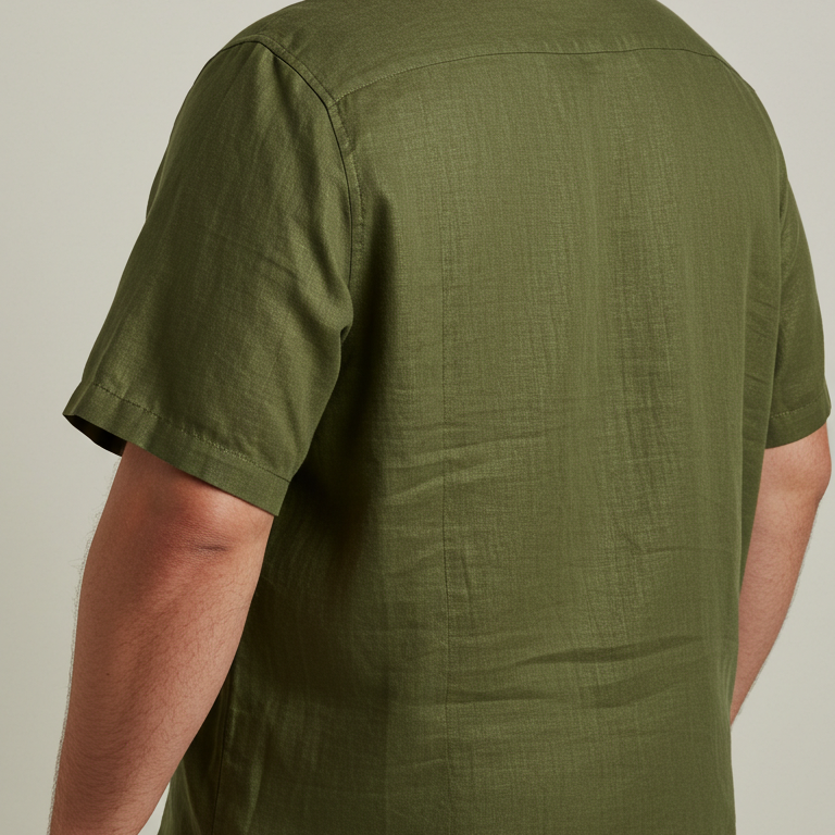 Men's Plus Size Green Linen Shirt – Forest by OrganoLinen
