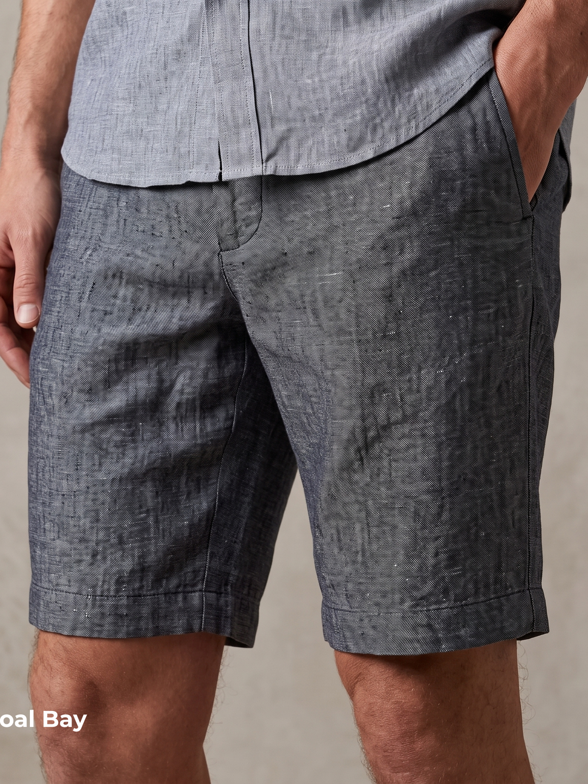 Men's Linen Shorts in Charcoal Bay – Galen by OrganoLinen