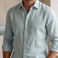 Men's Linen Shirt in Cloud Grey – Harbor by OrganoLinen