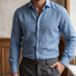 Men's Linen Shirt in Storm Bay – Harbor by OrganoLinen