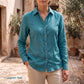Women's Blue Linen Shirt – Harbor by OrganoLinen