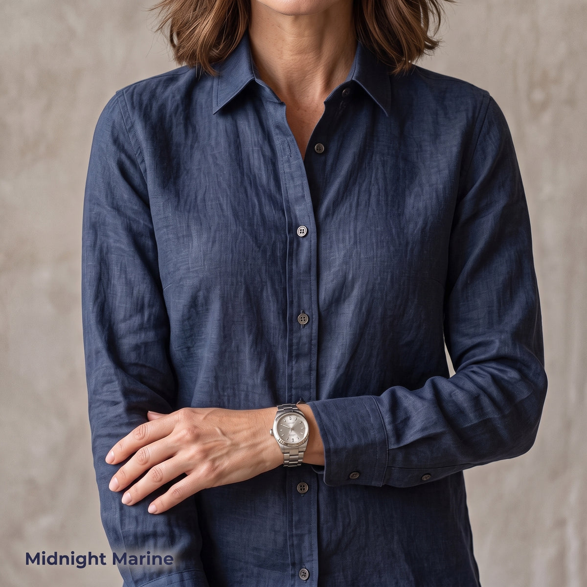 Women's Blue Linen Shirt – Harbor by OrganoLinen