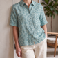 Women's Printed Linen Shirt in Cerulean Tapestry – Harbortide by OrganoLinen