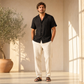 VISTA-MSS Men's Multicolor Linen Shirt – Short Sleeve, Custom Fit